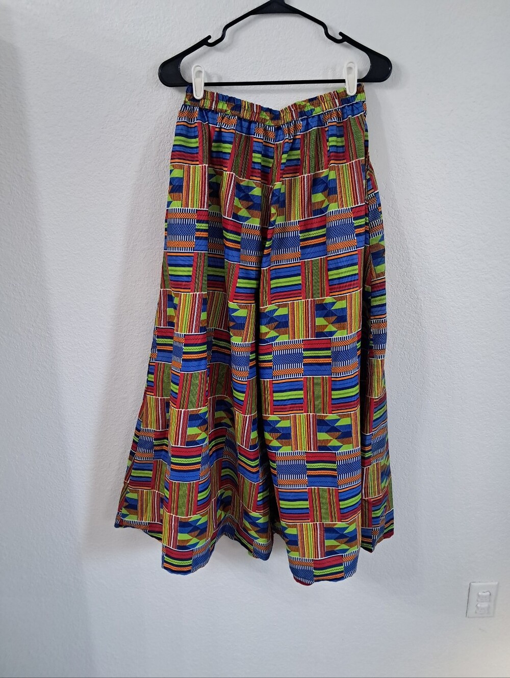 Lapogee Maxi Skirt Kente African Print Geometric Flowy Tribal Festival Ethnic Md